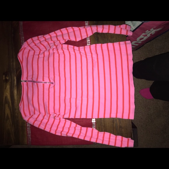 Long sleeve pink with orange stripes. Ann Taylor m - Picture 2 of 3